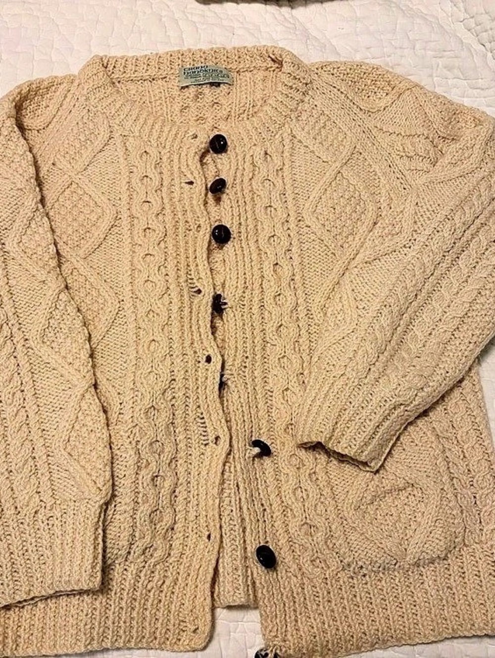 Ireland's Eye Aran Classics Aran Knit Cardigan fisherman Doen style